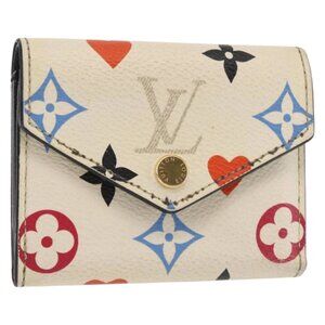 LOUIS VUITTON Monogram Game On Portefeuillezoe Wallet White M57491 Auth 143006